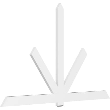 Ekena Millwork Kennewick Architectural Grade PVC Gable Bracket, 108"W x 67 1/2"H x 2"D x 6"F, 15/12 Pitch GBP108X68X0206KEN00